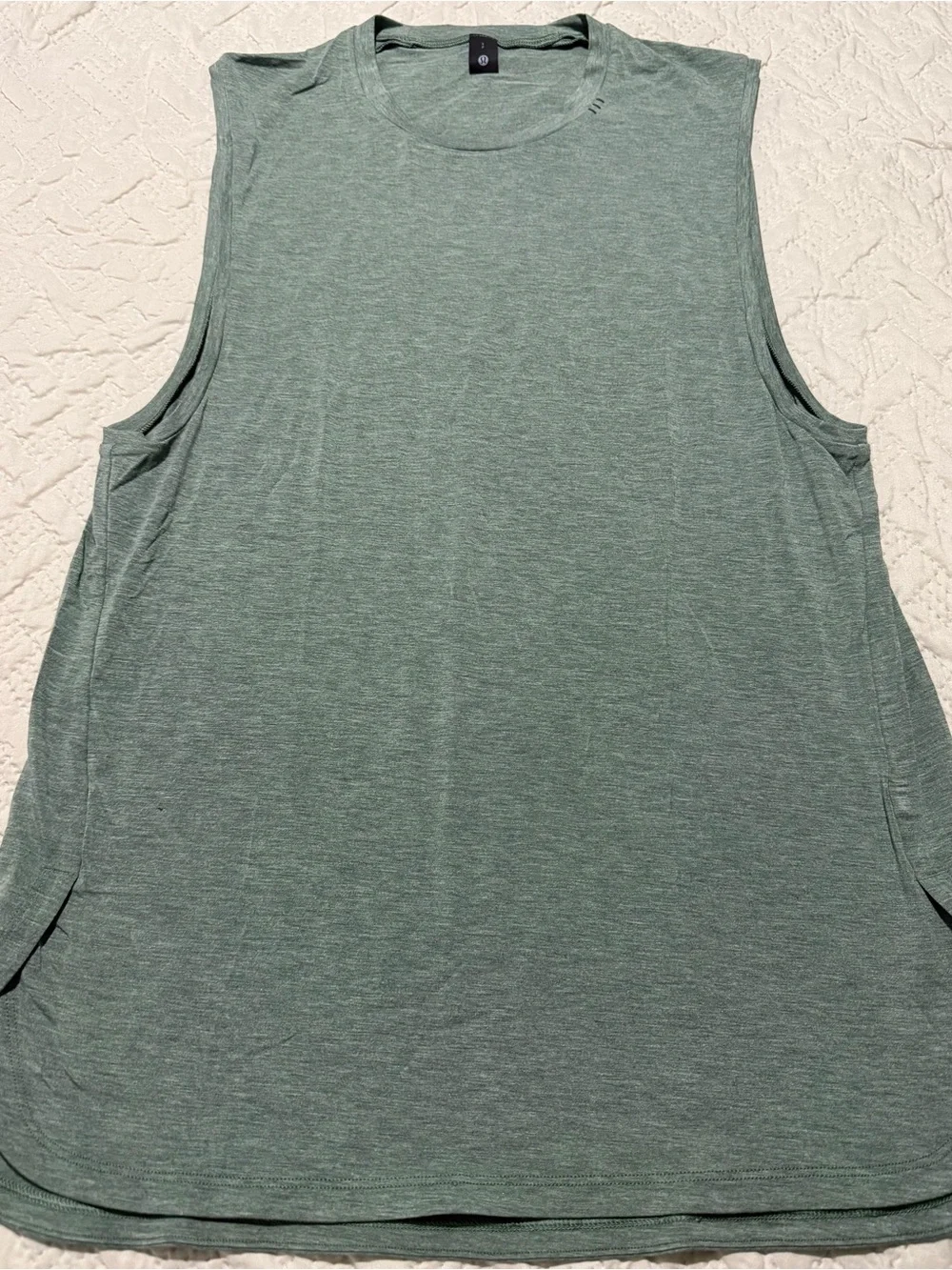 lululemon athletica Men's Heathered Sage Green Tank Top